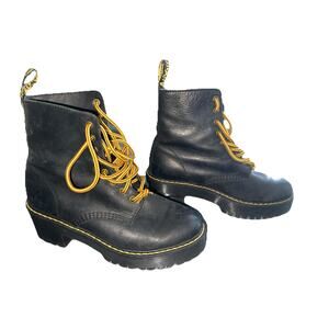 Dr. Martens  Black Leather Grunge Lace Up Platform Boots Womens‎ Size 8 AirWair